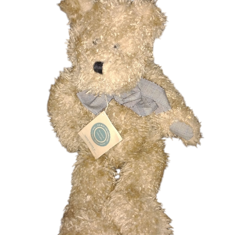 Plush Tan Stuffed Bear with Bow